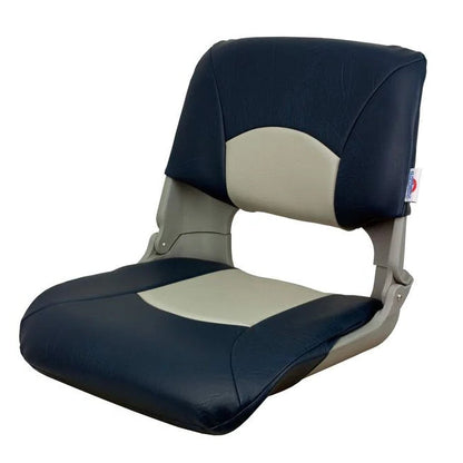 SPRINGFIELD Skipper Folding Seat, Blue And Gray Upholstery With Gray Shell Model # 17072901 Mfg # 1061019