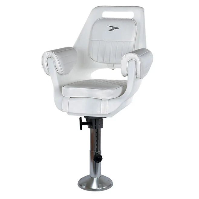 Suncoast Marine Supply offers Wise Seating 8WD007-7-710 Deluxe Pilot Chair & Cushions w/ Adjustable Pedestal & Spider Mount
