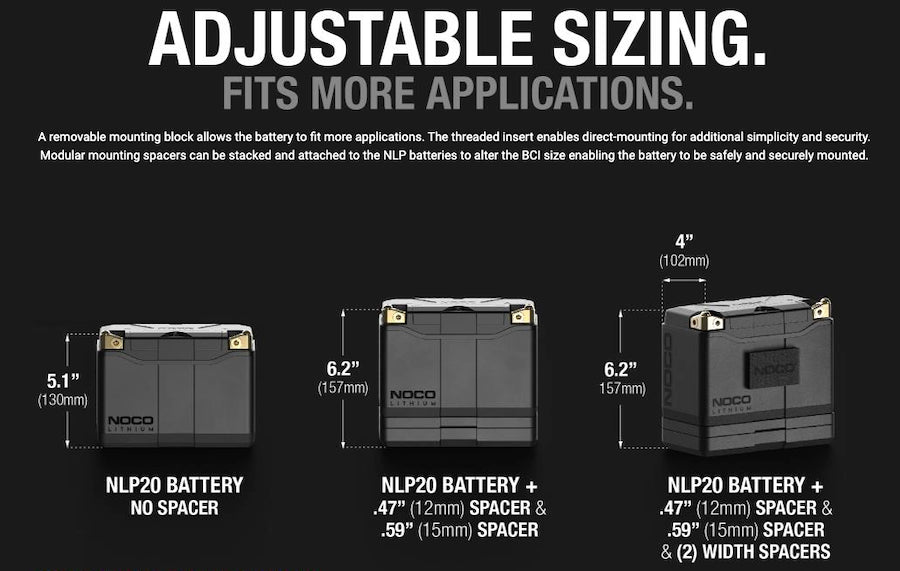 Suncoast Marine and Auto offers NOCO Lithium 12V Lithium Powersport Battery Group 20 battery 7Ah and 600-amps NLP20