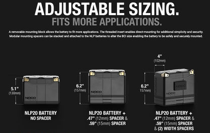 Suncoast Marine and Auto offers NOCO Lithium 12V Lithium Powersport Battery Group 20 battery 7Ah and 600-amps NLP20