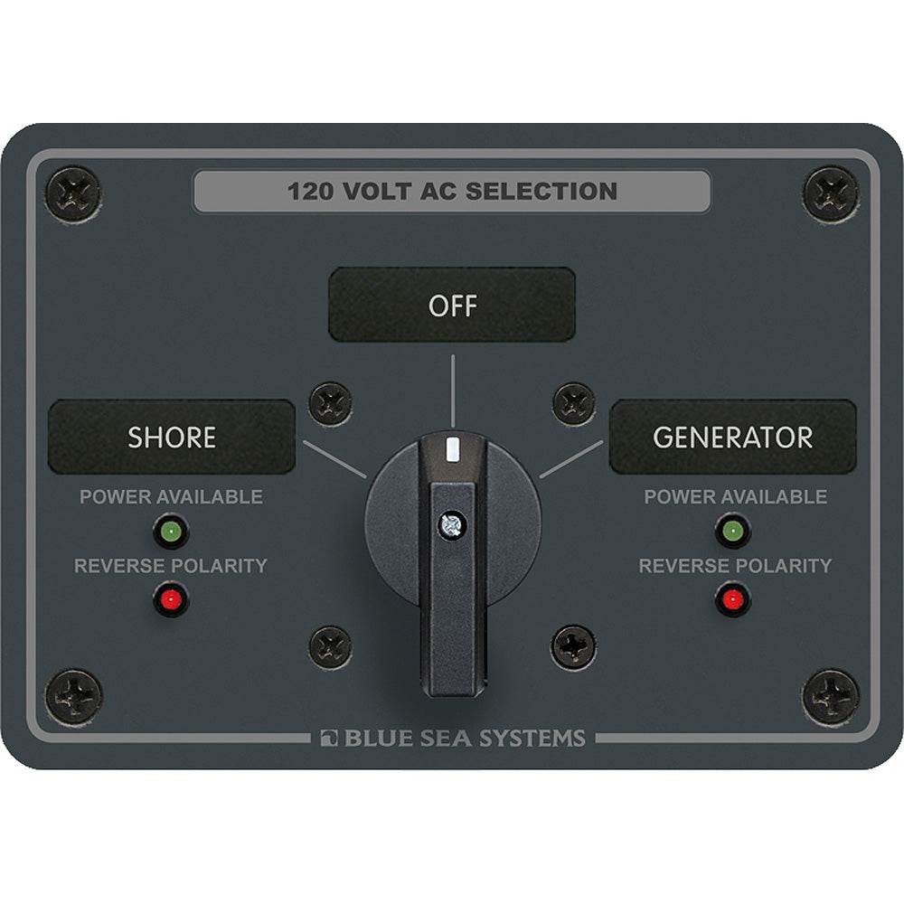 Suncoast Marine and Auto offers Blue Sea 8367 AC Rotary Switch Panel 30 Ampere 2 Positions + OFF, 2 Pole [8367]