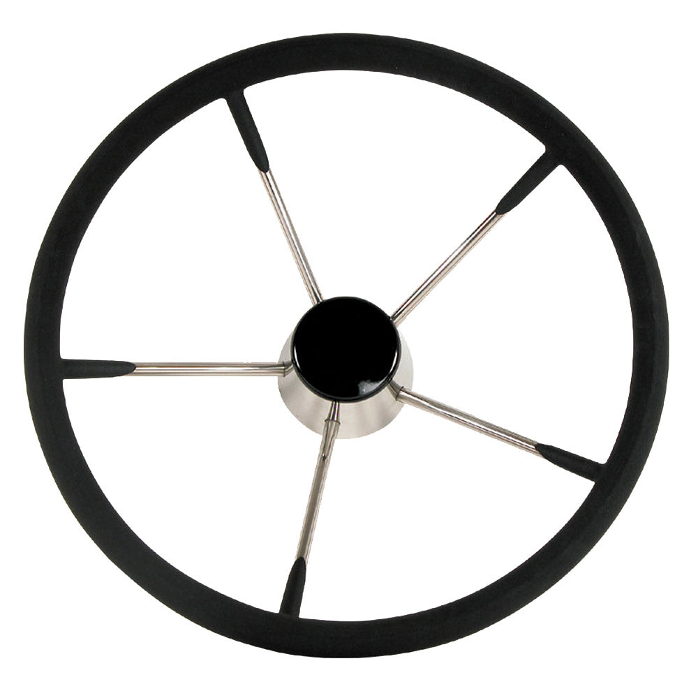 Suncoast Marine and Auto offers Whitecap Destroyer Steering Wheel - Black Foam - 13-1/2" Diameter [S-9003B]