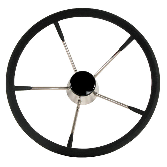 Suncoast Marine and Auto offers Whitecap Destroyer Steering Wheel - Black Foam, 15" Diameter [S-9004B]