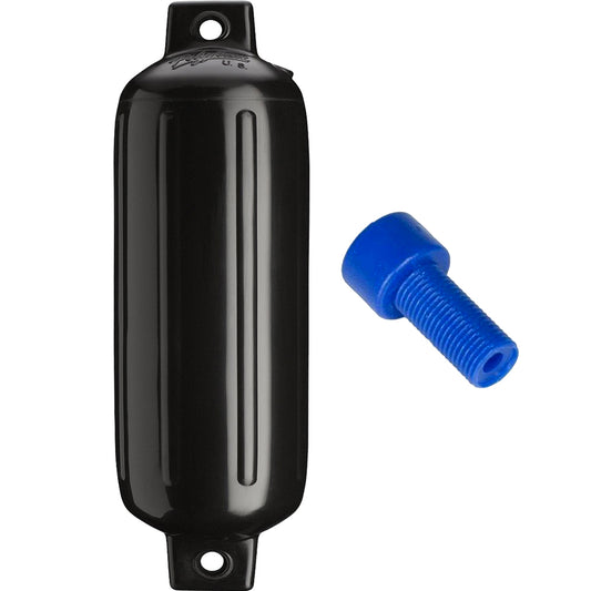 Suncoast Marine and Auto offers Polyform G-4 Twin Eye Fender 6.5" x 22" - Black w/Adapter [G-4 BLACK W/AIR ADAPTER]