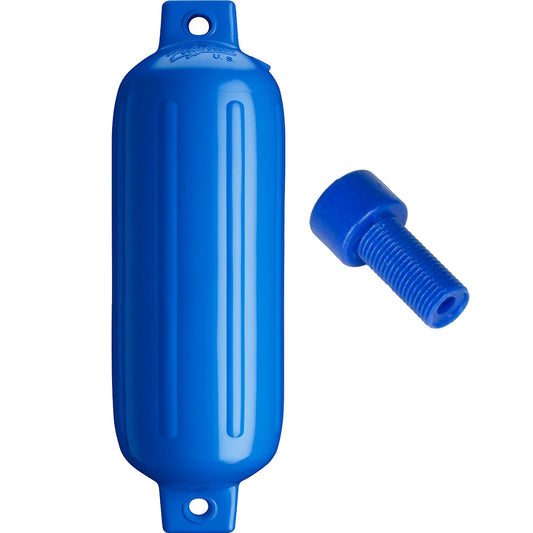 Suncoast Marine and Auto offers Polyform G-4 Twin Eye Fender 6.5" x 22" - Blue w/Adapter [G-4 BLUE W/AIR ADAPTER]