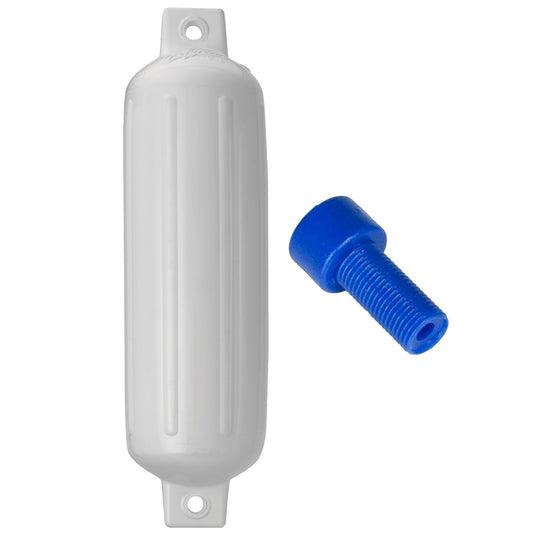 Suncoast Marine and Auto offers Polyform G-4 Twin Eye Fender 6.5" x 22" White w/Adapter [G-4 WHITE W/AIR ADAPTER]