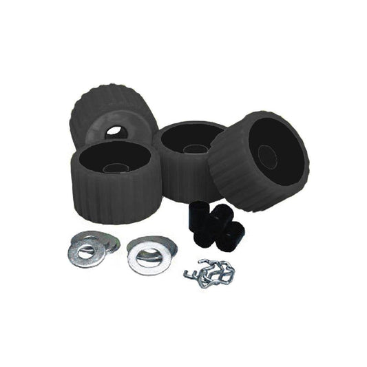 C.E. Smith Ribbed Roller Replacement Kit - 4 Pack - Black [29210] - Suncoast Marine & Auto Supply 