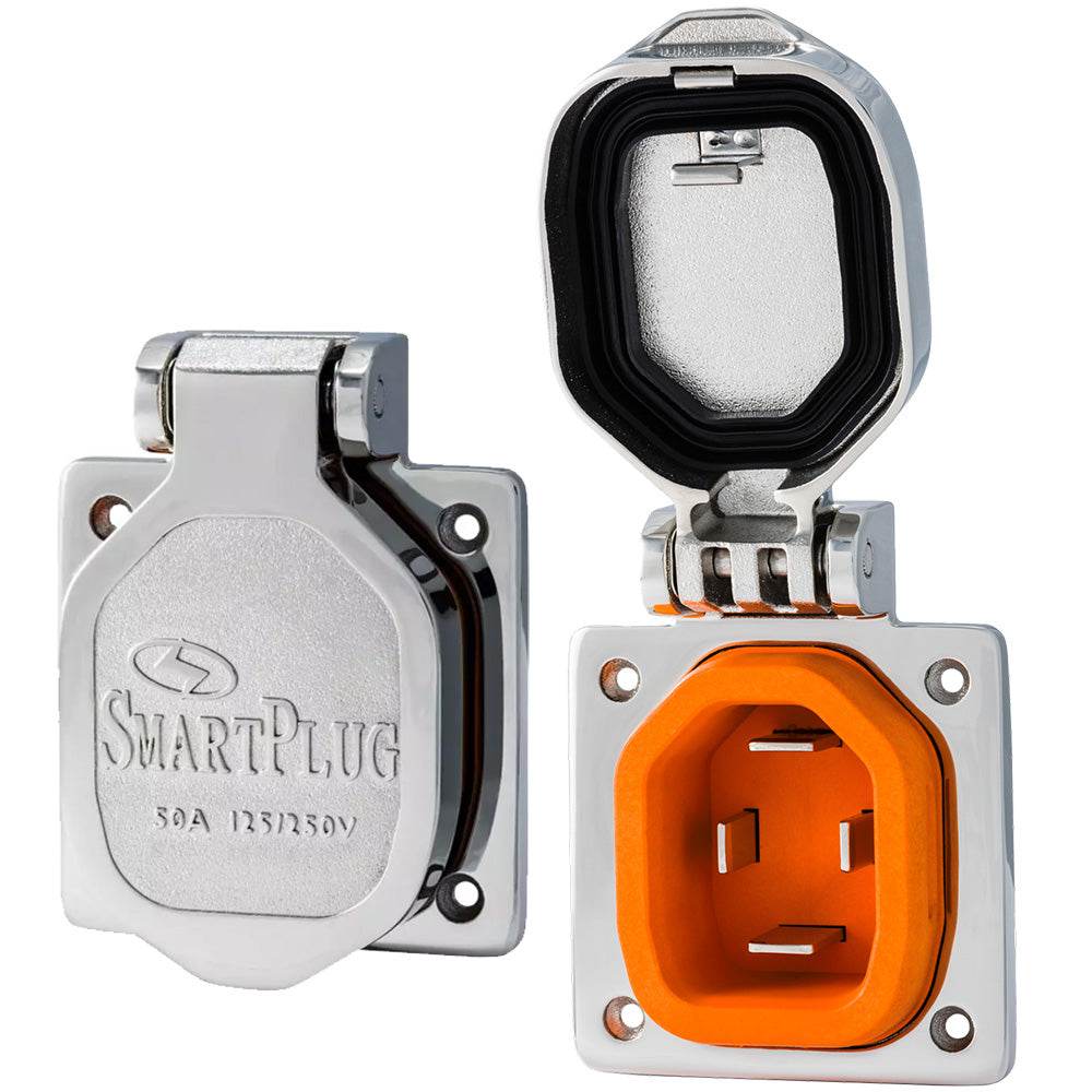 Suncoast Marine and Auto offers SmartPlug 50 AMP Male Inlet W/Cover - Stainless Steel [BM50S]