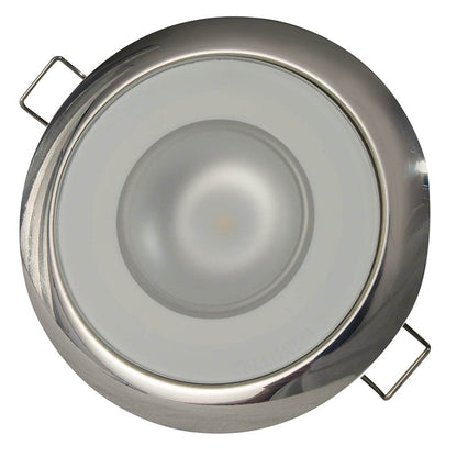 Suncoast Marine and Auto offers Lumitec Mirage - Flush Mount Down Light - Glass Finish/Polished SS Bezel - White Non-Dimming [113113]