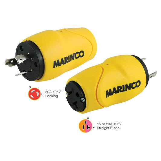 Suncoast Marine and Auto offers Marinco Straight Adapter, 30A Male - 15A Female [S30-15]