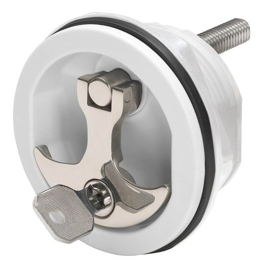 Suncoast Marine and Auto offers Whitecap Compression Handle - Nylon White/Stainless Steel - Locking [6228WC]