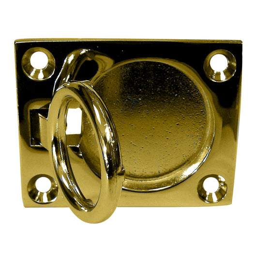 Suncoast Marine and Auto offers Whitecap Flush Pull Ring - Polished Brass - 2" x 2-1/2" [S-3362BC]