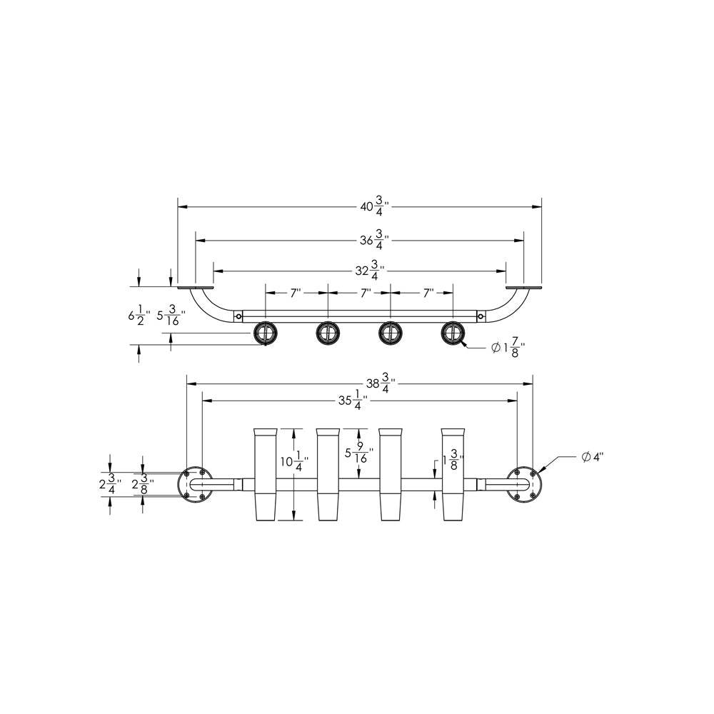 TACO 4-Rod Transom Mount Rod Rack [F31-3504BSA-1] - Suncoast Marine & Auto Supply 