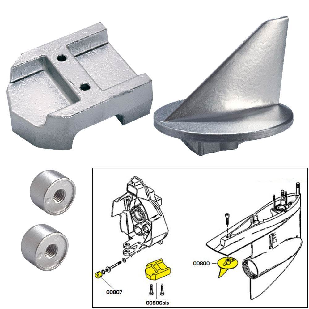 Tecnoseal Anode Kit w/Hardware - Mercury Alpha 1 Gen 1 - Aluminum [20800AL] - Suncoast Marine & Auto Supply 