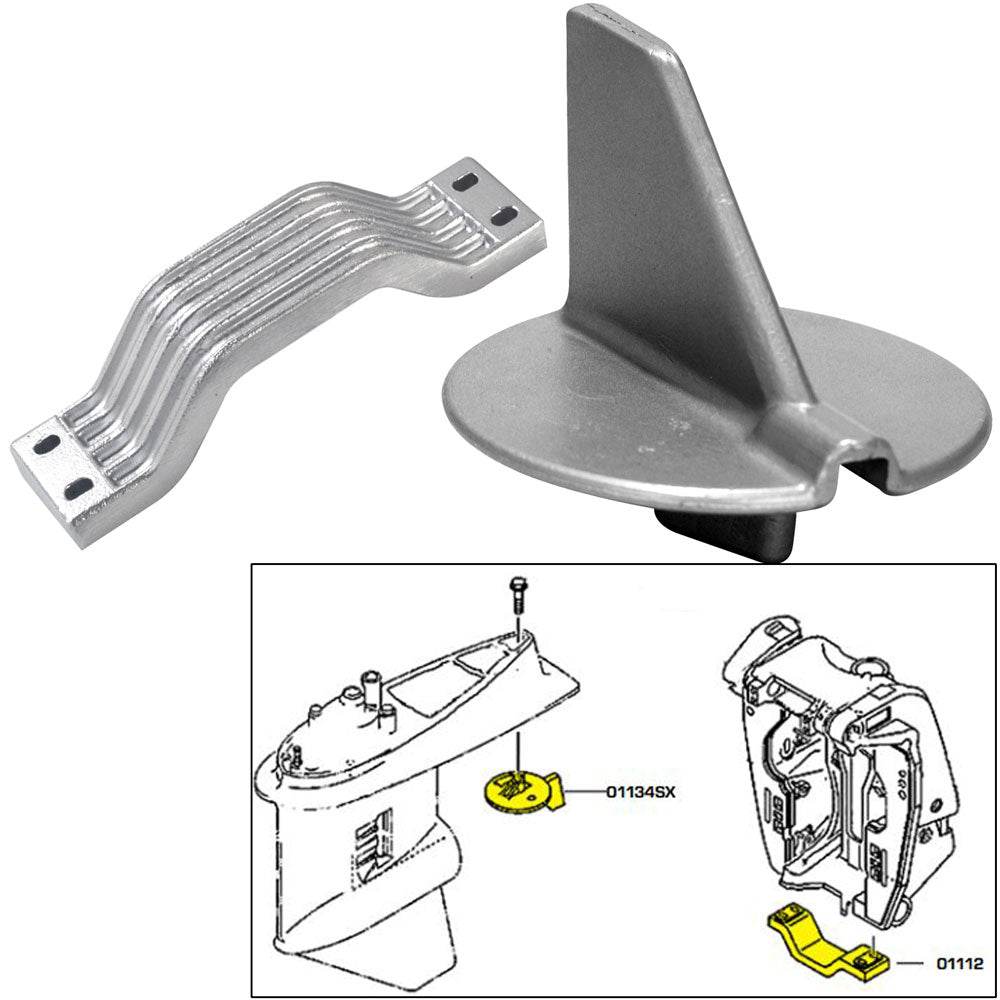 Tecnoseal Anode Kit w/Hardware - Yamaha 150-200HP Left Hand Rotation - Aluminum [21102AL] - Suncoast Marine & Auto Supply 