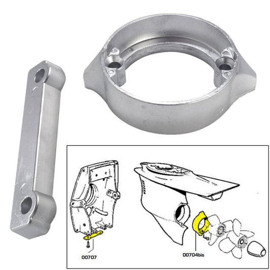 Tecnoseal Anode Kit w/Hardware - Volvo Duo-Prop 280 - Aluminum [20702AL] - Suncoast Marine & Auto Supply 