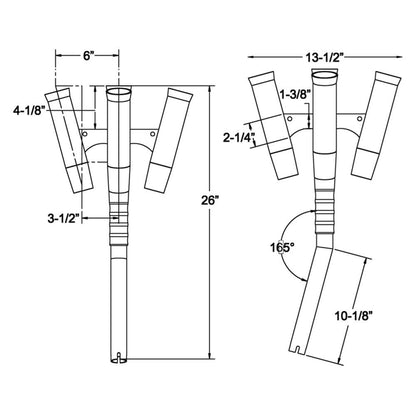 Suncoast Marine and Auto offers TACO Olympic 5-Rod Holder Cluster [F31-0790BXY-1]