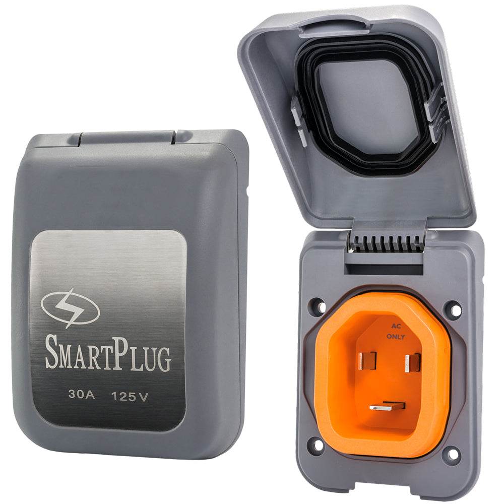 SmartPlug 30 AMP Male Non-Metallic Inlet Cover - Grey [BM30PG] - Suncoast Marine & Auto Supply 