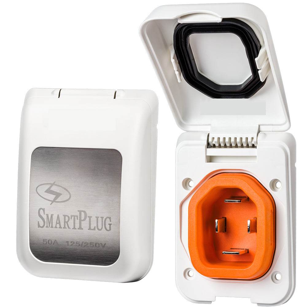 SmartPlug 50 AMP Male Non-Metallic Inlet Cover - White [BM50PW] - Suncoast Marine & Auto Supply 