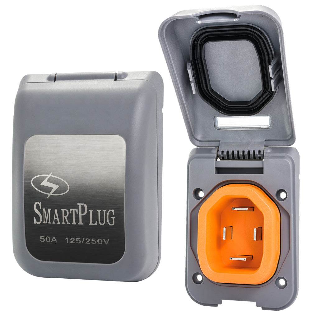 SmartPlug 50 AMP Male Non-Metallic Inlet Cover - Grey [BM50PG] - Suncoast Marine & Auto Supply 