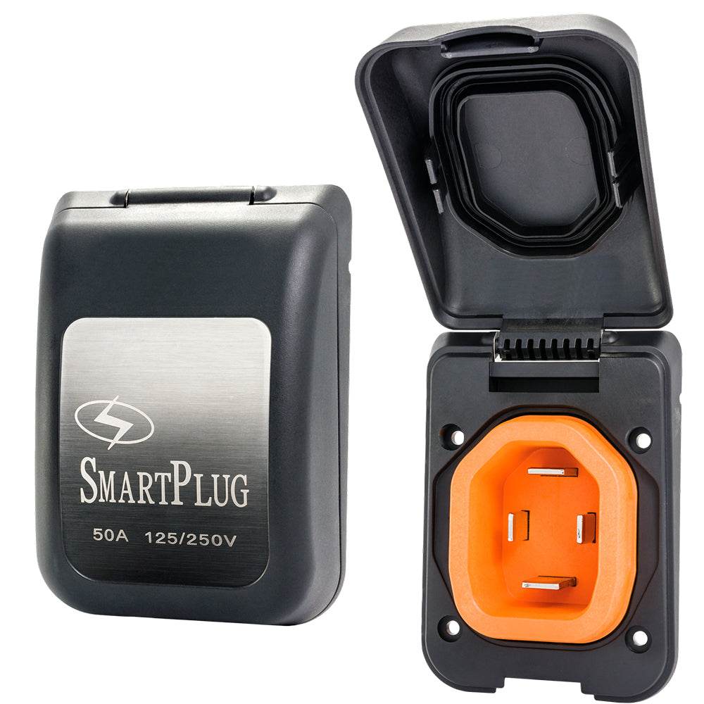 SmartPlug 50 AMP Male Non-Metallic Inlet Cover - Black [BM50PB] - Suncoast Marine & Auto Supply 
