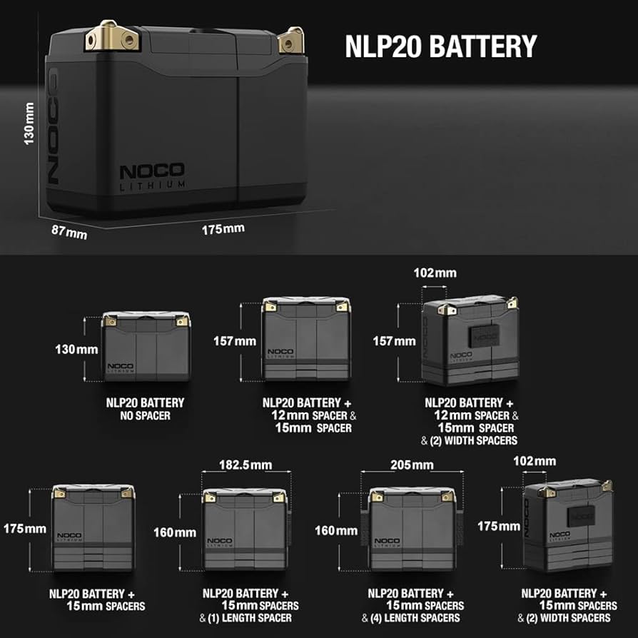 Suncoast Marine and Auto offers NOCO Lithium 12V Lithium Powersport Battery Group 20 battery 7Ah and 600-amps NLP20