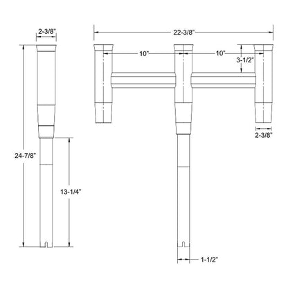 Suncoast Marine and Auto offers TACO Deluxe Trident Rod Holder Cluster Straight [F31-0780BXY-1]