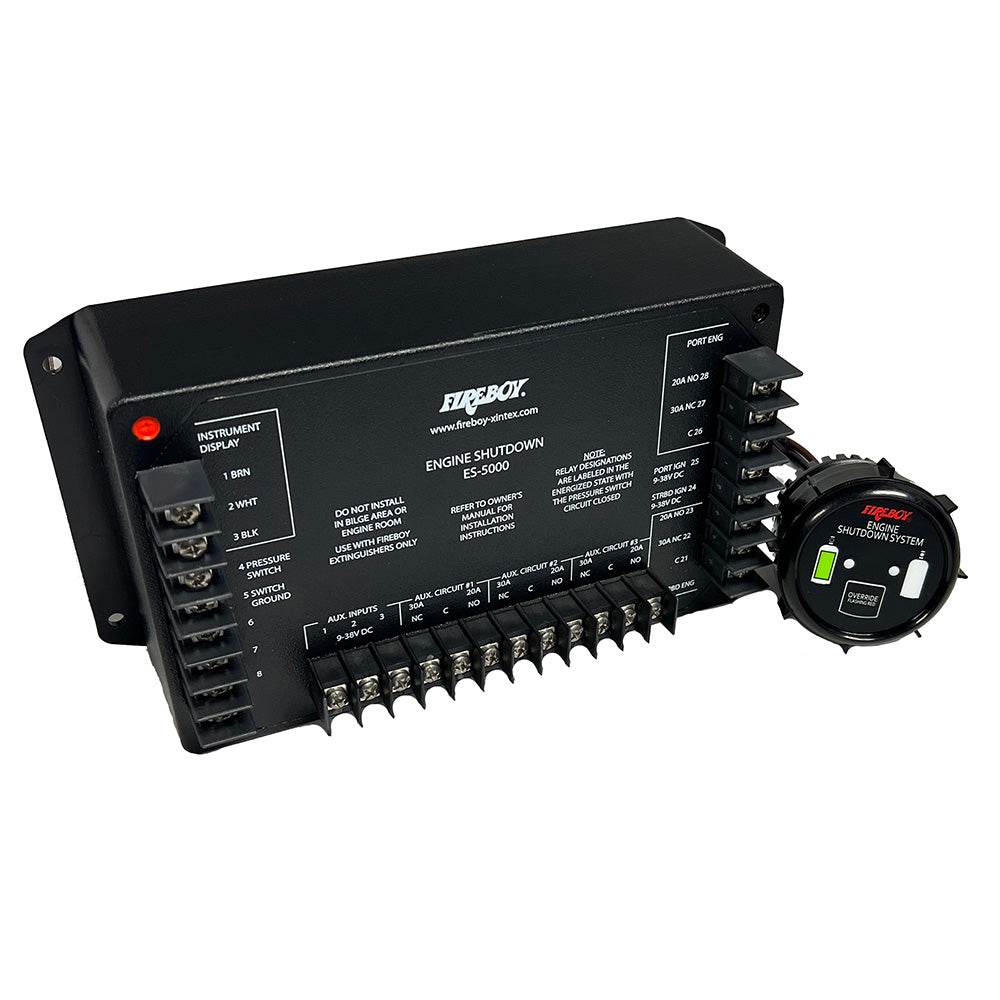 Fireboy-Xintex Engine Shutdown - 5 Circuit w/20A Relays - Round Display [ES-5000-01] - Suncoast Marine & Auto Supply 