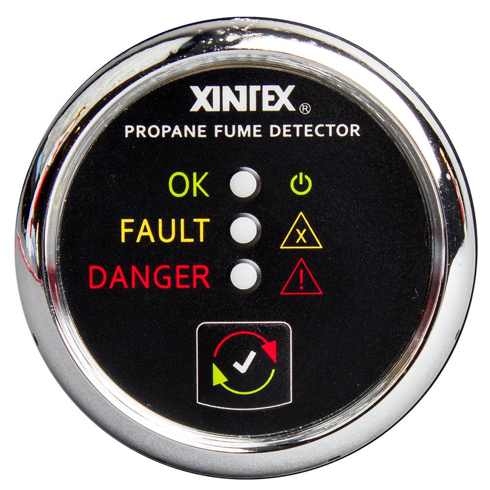 Fireboy-Xintex Propane Fume Detector w/Plastic Sensor - No Solenoid Valve - Chrome Bezel Displa [P-1C-R] - Suncoast Marine & Auto Supply 