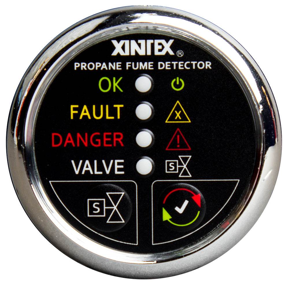 Fireboy-Xintex Propane Fume Detector w/Plastic Sensor Solenoid Valve - Chrome Bezel Display [P-1CS-R] - Suncoast Marine & Auto Supply 
