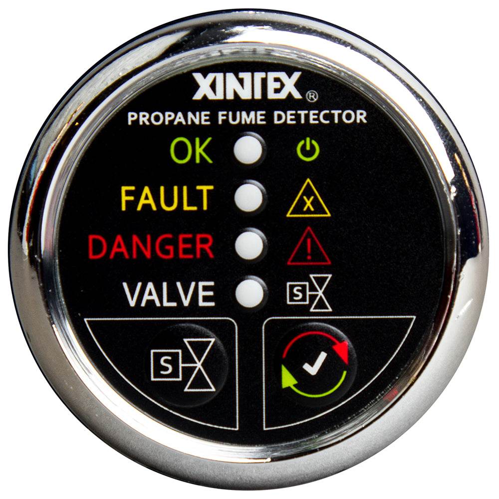Fireboy-Xintex Propane Fume Detector w/Automatic Shut-Off Plastic Sensor - No Solenoid Valve - Chrome Bezel Display [P-1CNV-R] - Suncoast Marine & Auto Supply 