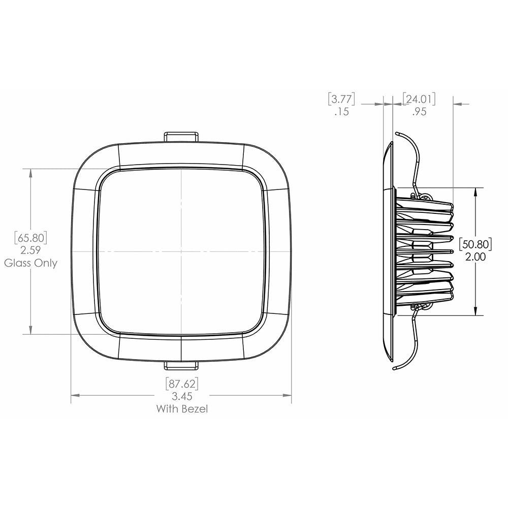 Suncoast Marine and Auto offers Lumitec Square Mirage Down Light - Warm White Dimming - Hi-CRI - Polished Bezel [116119]
