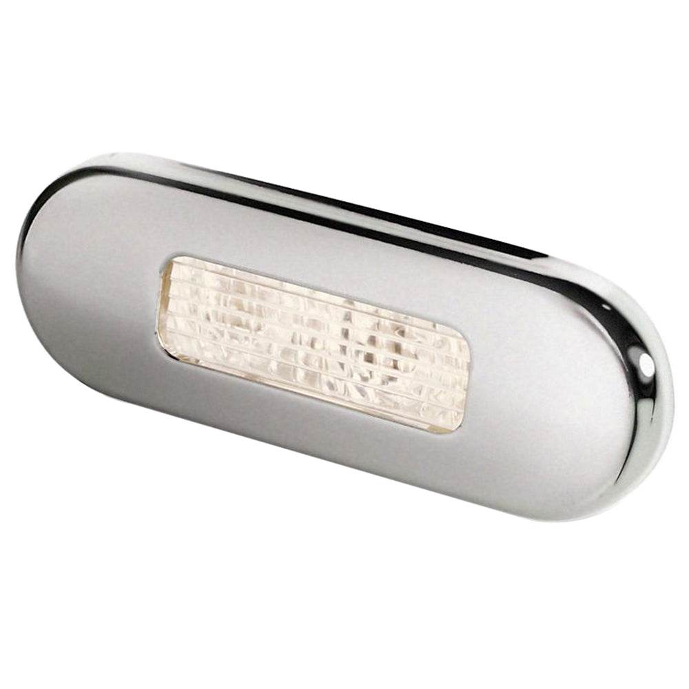 Suncoast Marine and Auto offers Hella Marine Surface Mount Oblong LED Courtesy Lamp - Warm White LED - Stainless Steel Bezel [980869401]