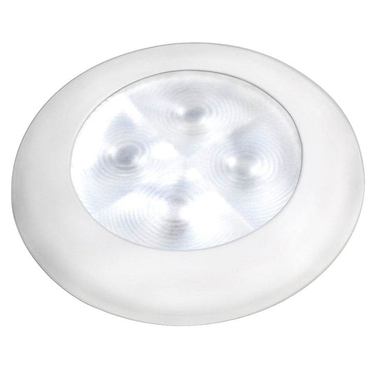 Suncoast Marine and Auto offers Hella Marine Slim Line LED 'Enhanced Brightness' Round Courtesy Lamp - White LED - White Plastic Bezel - 12V [980500541]
