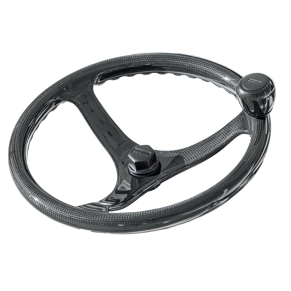 Suncoast Marine and Auto offers Edson EC3 Elite Carbon 13" ComfortGrip PowerWheel - Carbon Fiber - 3-Spoke [1710C-13C-KIT]