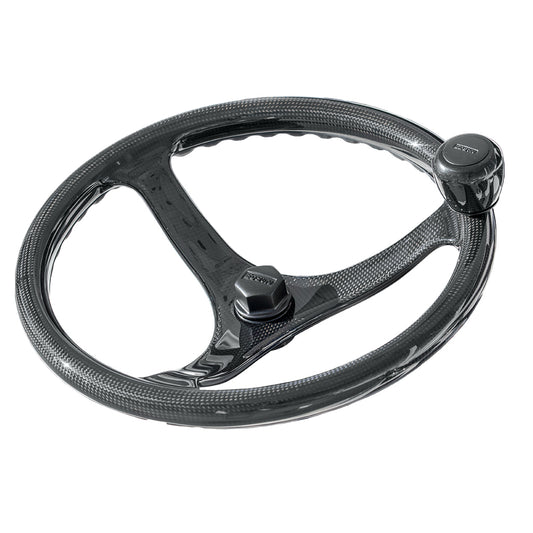 Suncoast Marine and Auto offers Edson EC3 Elite Carbon 13" ComfortGrip PowerWheel - Carbon Fiber - 3-Spoke [1710C-13C-KIT]
