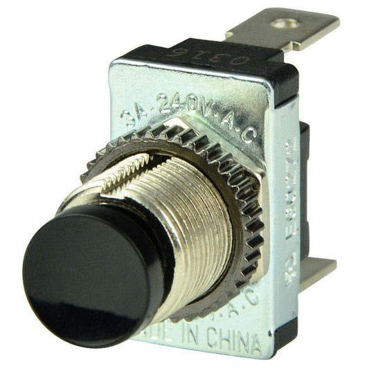 BEP Black SPST Momentary Contact Switch - OFF/(ON) [1001402] - Suncoast Marine & Auto Supply 