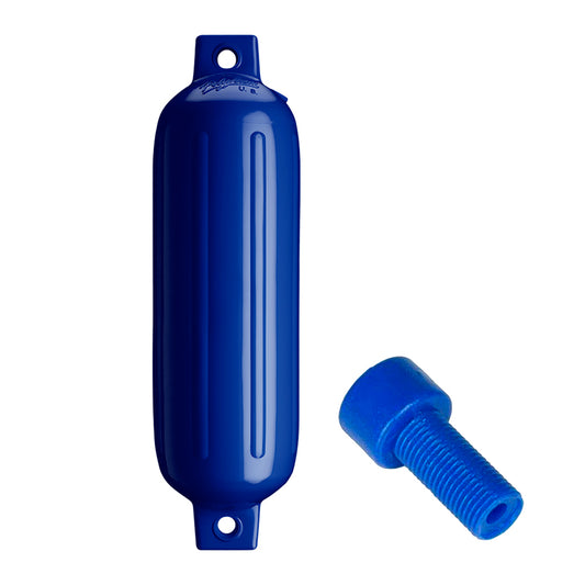 Suncoast Marine and Auto offers Polyform G-3 Twin Eye Fender 5.5" x 19" - Cobalt Blue w/Adapter [G-3 COBALT BLUE W/AIR ADAPTER]