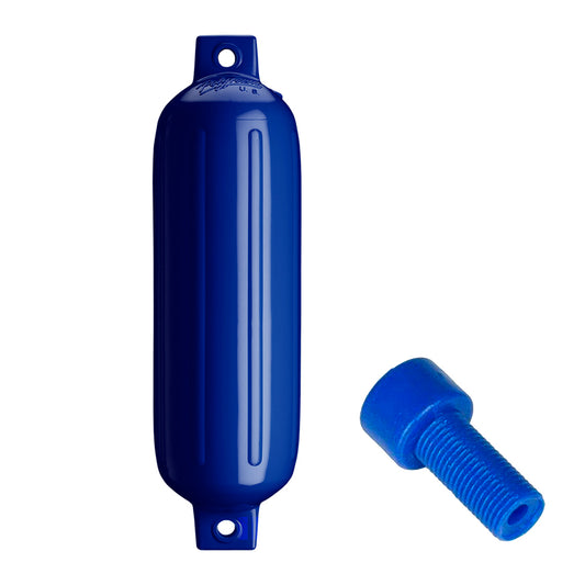 Suncoast Marine and Auto offers Polyform G-4 Twin Eye Fender 6.5" x 22" - Cobalt Blue w/Adapter [G-4 COBALT BLUE W/AIR ADAPTER]