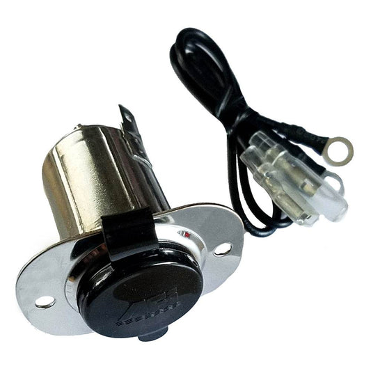 Marinco Stainless Steel 12V Receptacle w/Cap [20036] - Suncoast Marine & Auto Supply 