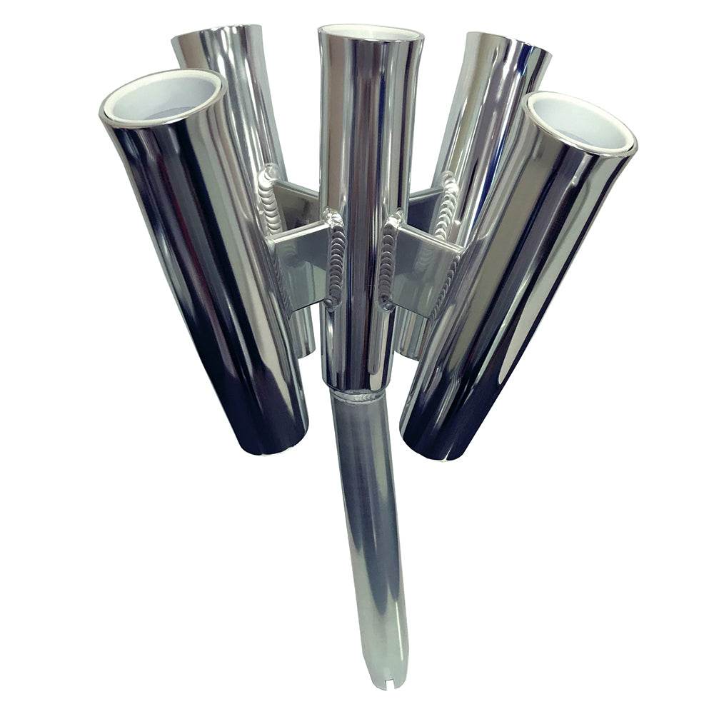 Tigress Five Rod Cluster - Bent Butt - Polished Aluminum [88157-2] - Suncoast Marine & Auto Supply 