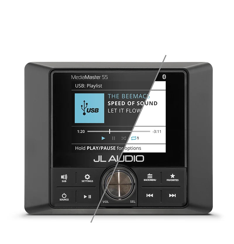 Suncoast Marine Supply offers JL Audio MM55 MediaMaster 55 Marine Digital Media Receiver with Full-Color Display