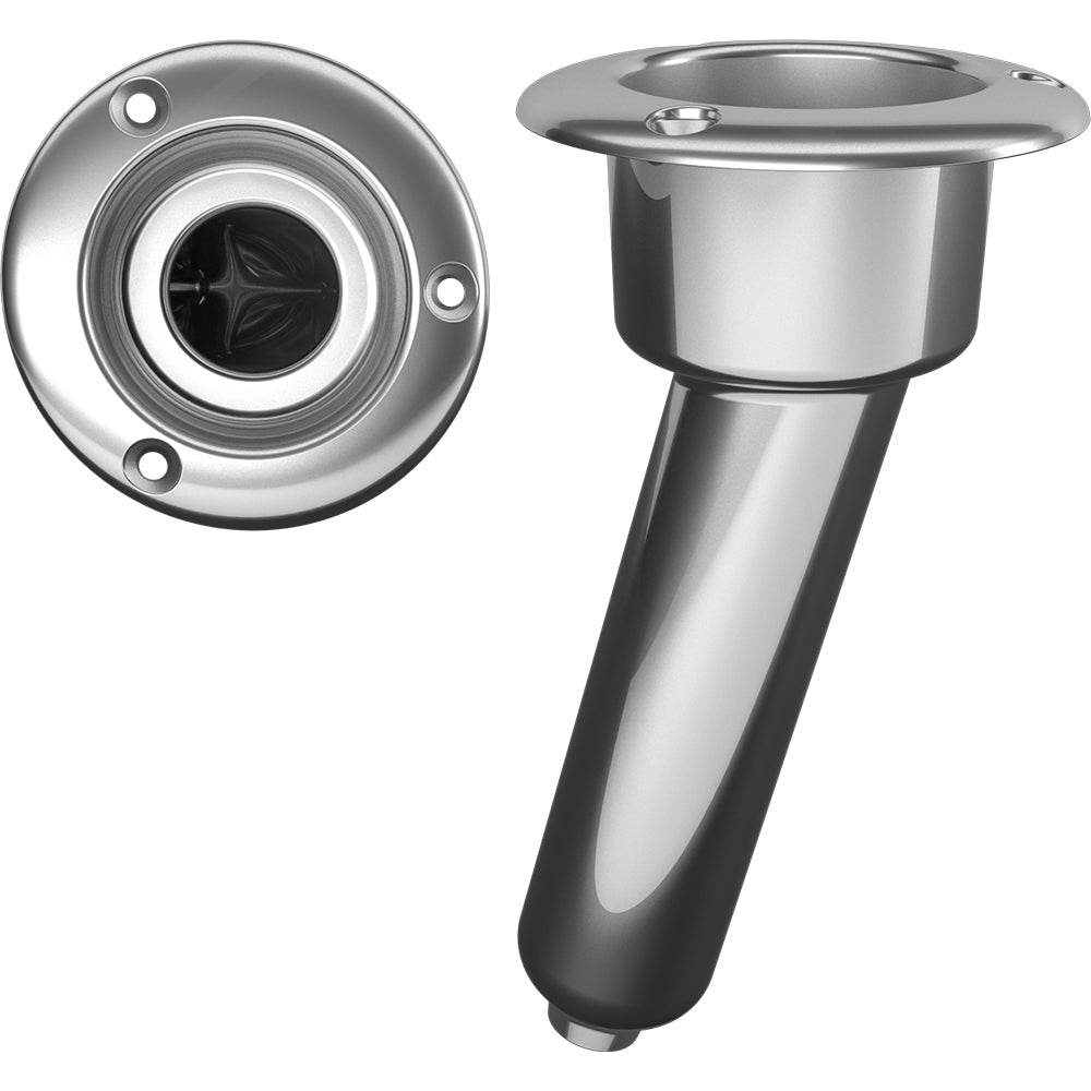 Mate Series Stainless Steel 15 Rod Cup Holder - Drain - Round Top [C1015D] - Suncoast Marine & Auto Supply 