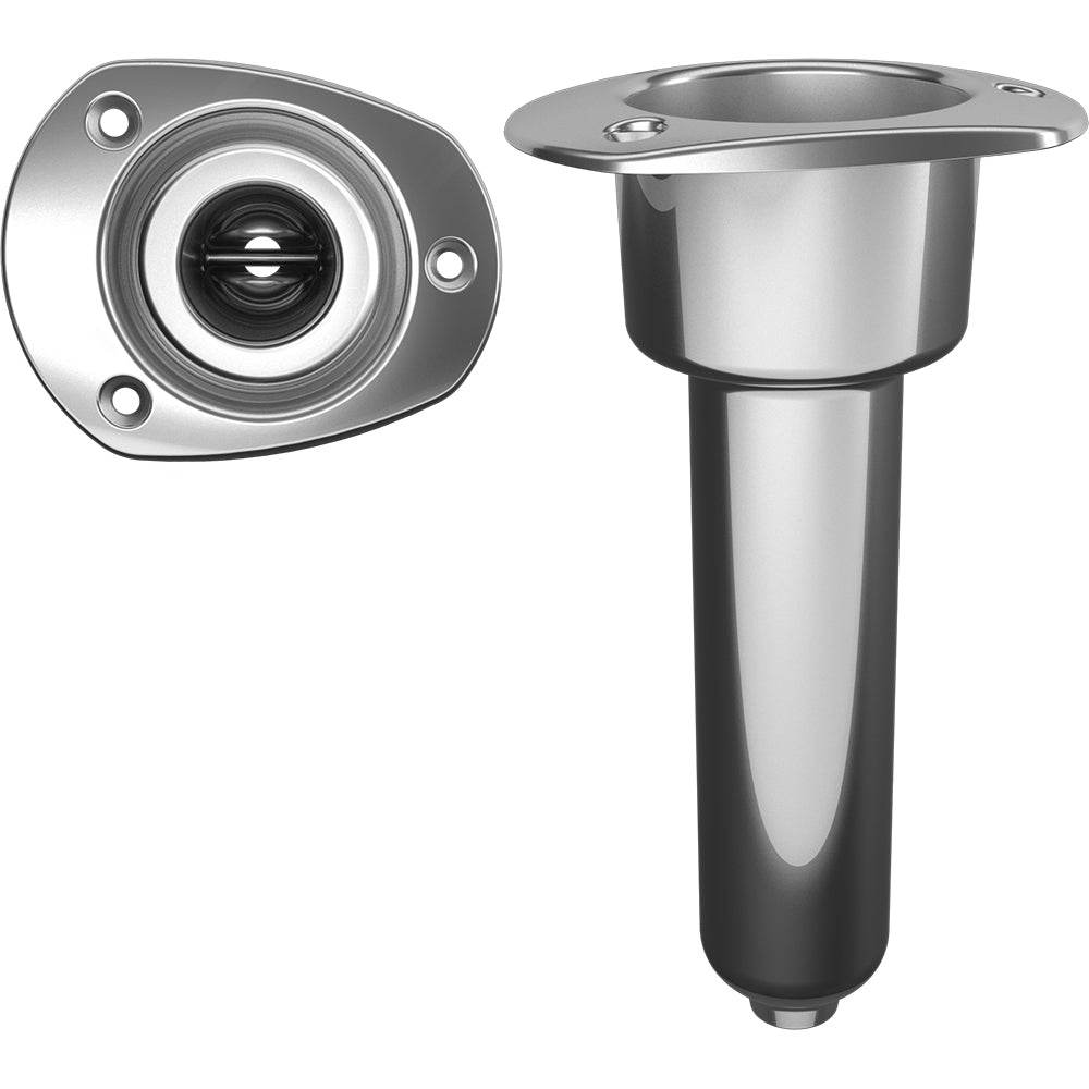 Mate Series Stainless Steel 0 Rod Cup Holder - Drain - Oval Top [C2000D] - Suncoast Marine & Auto Supply 