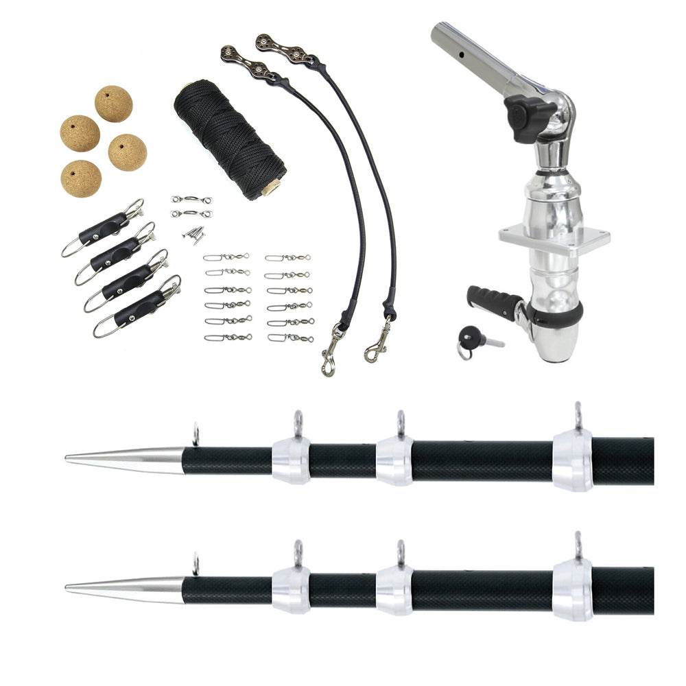 Tigress XD Top Mount System - 18 Carbon Fiber Black/Silver Ultimate Rigging Kit [88679-01] - Suncoast Marine & Auto Supply 