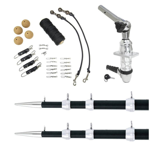 Tigress XD Top Mount System - 18 Carbon Fiber Black/Silver Ultimate Rigging Kit [88679-01] - Suncoast Marine & Auto Supply 