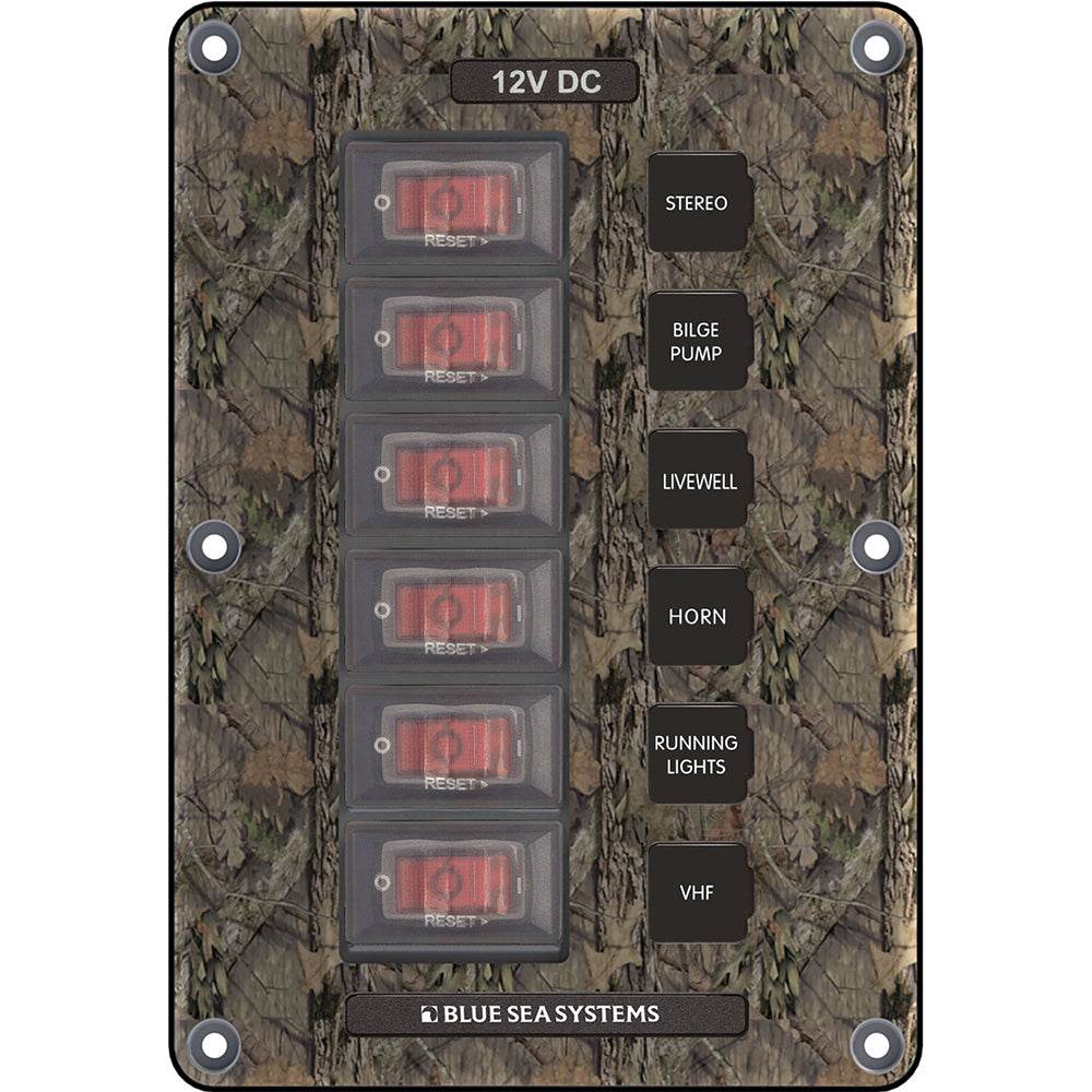 Suncoast Marine and Auto offers Blue Sea 4325 Circuit Breaker Switch Panel 6 Position - Camo [4325]