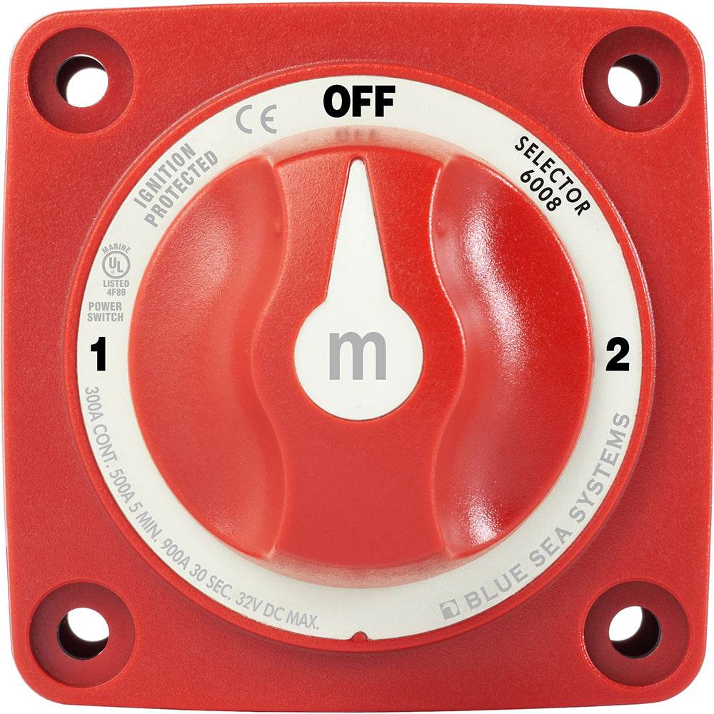 Blue Sea 6008 M-Series Battery Switch 3 Position - Red [6008] - Suncoast Marine & Auto Supply 