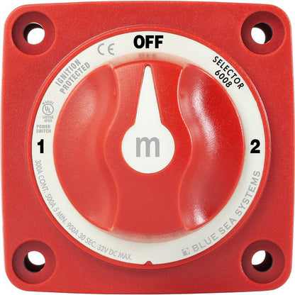 Blue Sea 6008 M-Series Battery Switch 3 Position - Red [6008] - Suncoast Marine & Auto Supply 