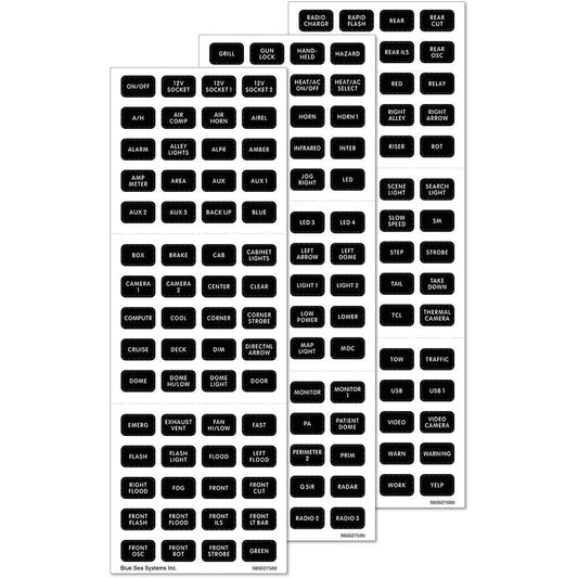 Blue Sea 7870 Black 180 Label Set - Emergency Vehicles [7870] - Suncoast Marine & Auto Supply 